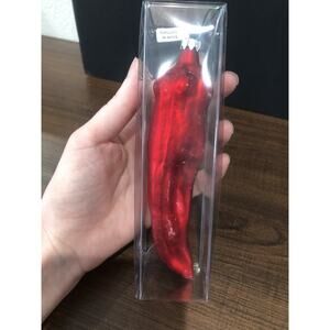 Vintage Red Chili Pepper Ornament Germany Glass Spicy Vegetable